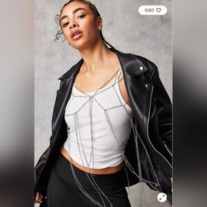 NWT Free People Breakaway Body Chain Silver